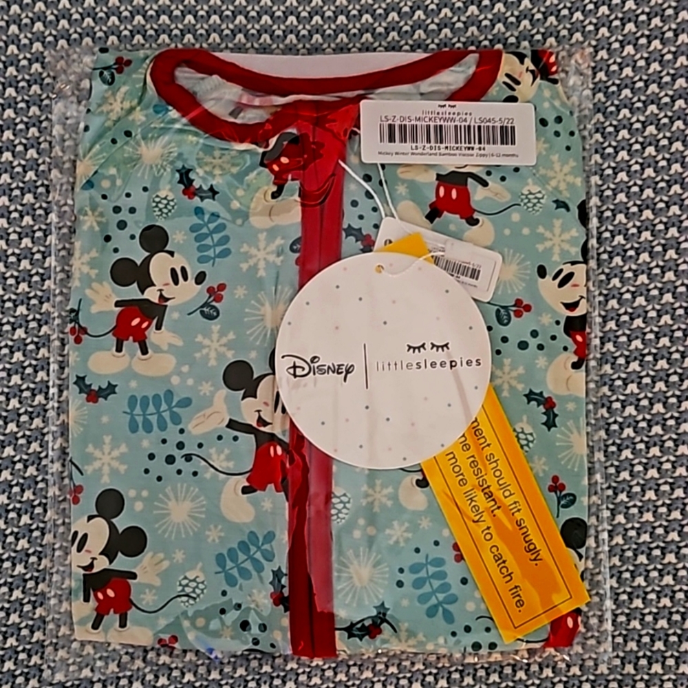 Little Sleepies - Mickey Winter Wonderland Zippie - 6-12 months